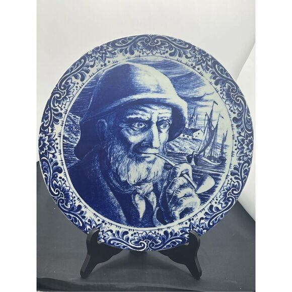 Vintage DELFT Boch La Louviere Belgium Ceramic Decorative Plate Gorgeous! 11”  T - Picture 1 of 6